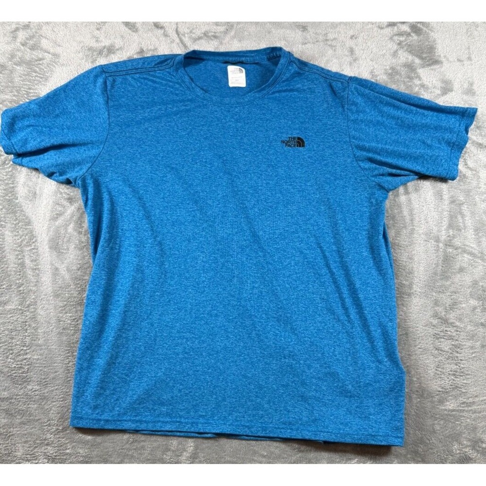 The North Face T-Shirt 100% Polyester Blue Mens Medium Athletic Work Out Shirt